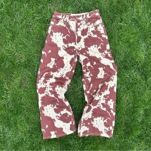 Brown and Cream Patterned Tye Dye Pants